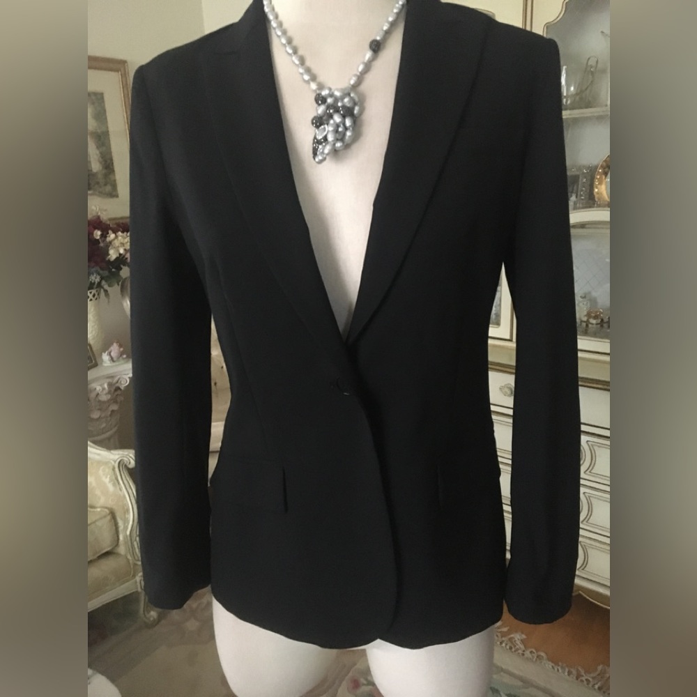 Theory Like New One Button Notched Collar Black B… - image 1